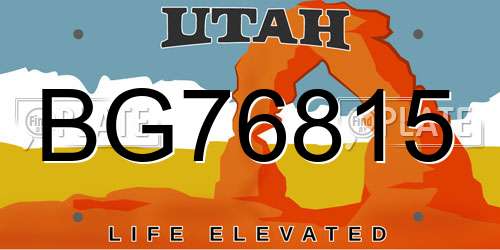 BG76815 Utah License Plate