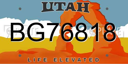 BG76818 Utah License Plate