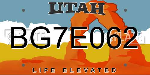 BG7E062 Utah License Plate