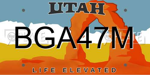 BGA47M Utah License Plate