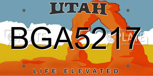 BGA5217 Utah License Plate