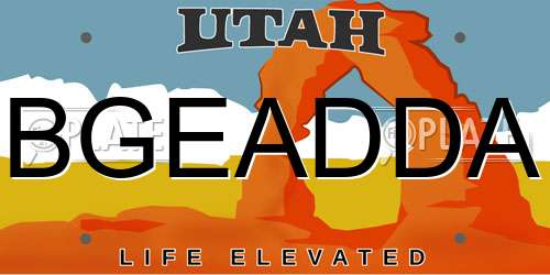 BGEADDA Utah License Plate