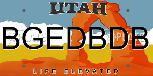 BGEDBDB Utah License Plate