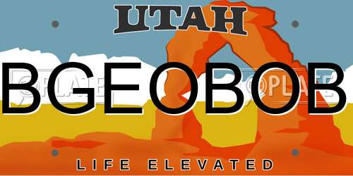 BGEOBOB Utah License Plate