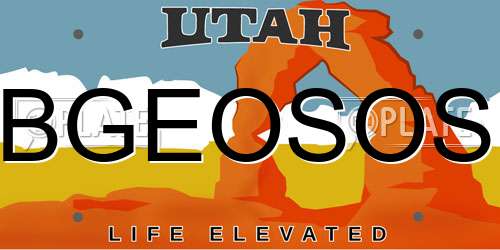 BGEOSOS Utah License Plate
