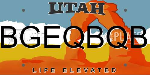 BGEQBQB Utah License Plate