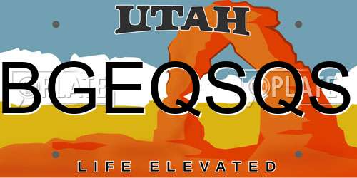 BGEQSQS Utah License Plate