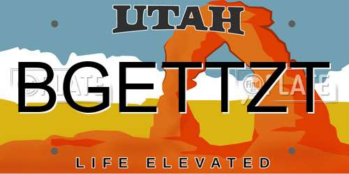 BGETTZT Utah License Plate