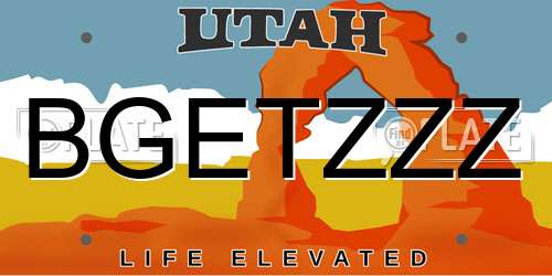 BGETZZZ Utah License Plate