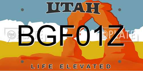 BGF01Z Utah License Plate