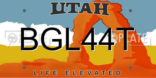 BGL44T Utah License Plate