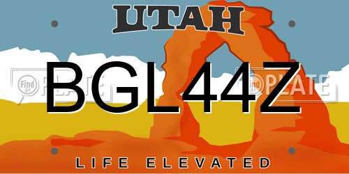 BGL44Z Utah License Plate