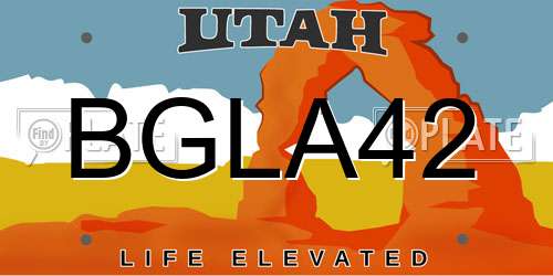 BGLA42 Utah License Plate