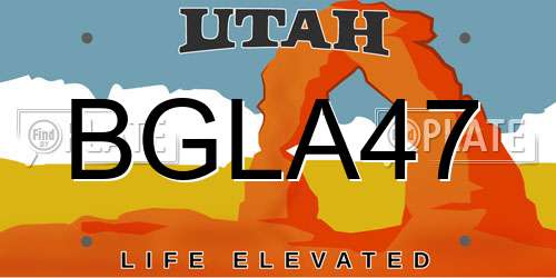 BGLA47 Utah License Plate