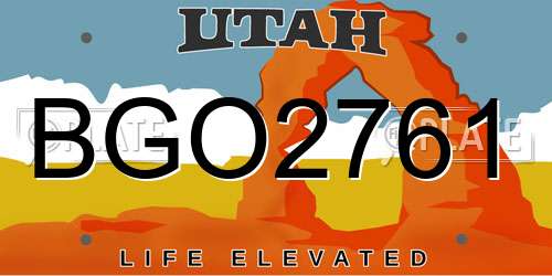 BGO2761 Utah License Plate