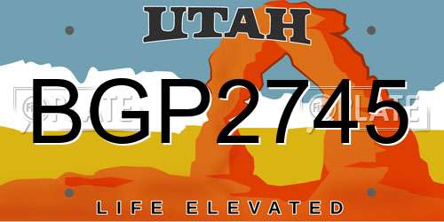 BGP2745 Utah License Plate
