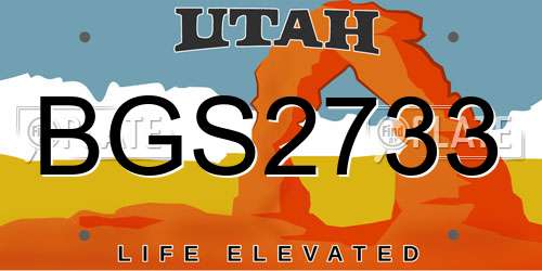 BGS2733 Utah License Plate
