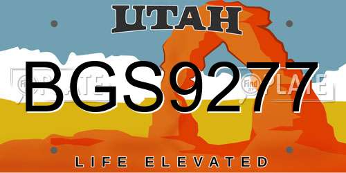 BGS9277 Utah License Plate