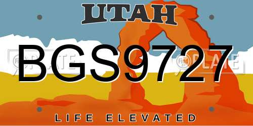 BGS9727 Utah License Plate