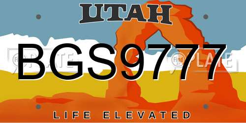 BGS9777 Utah License Plate