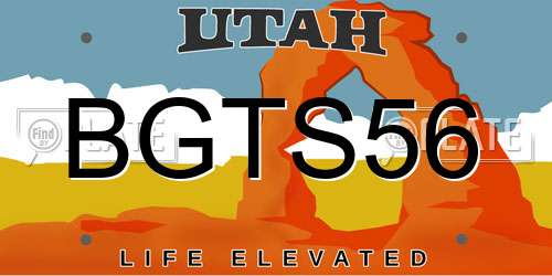 BGTS56 Utah License Plate