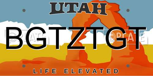 BGTZTGT Utah License Plate