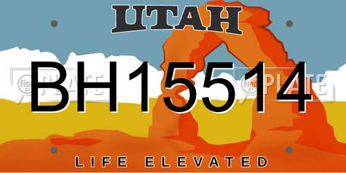 BH15514 Utah License Plate