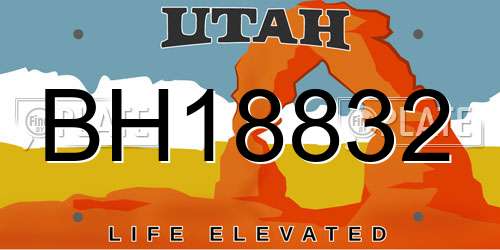 BH18832 Utah License Plate