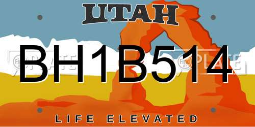 BH1B514 Utah License Plate