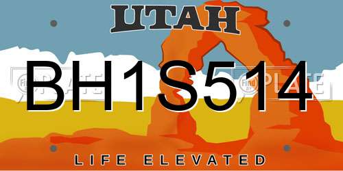 BH1S514 Utah License Plate