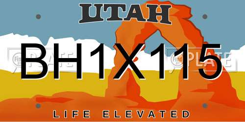 BH1X115 Utah License Plate