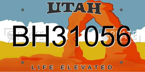 BH31056 Utah License Plate