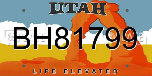 BH81799 Utah License Plate