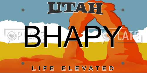 BHAPY Utah License Plate
