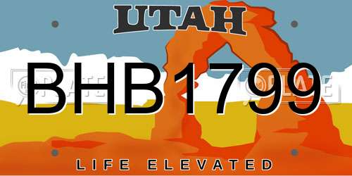 BHB1799 Utah License Plate