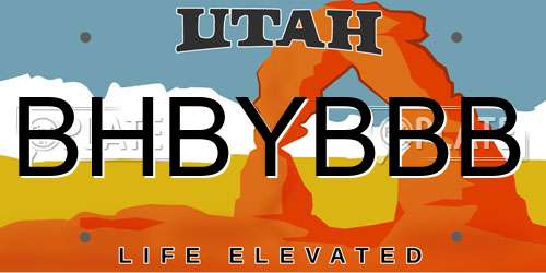 BHBYBBB Utah License Plate