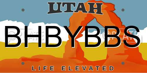 BHBYBBS Utah License Plate