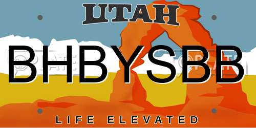 BHBYSBB Utah License Plate
