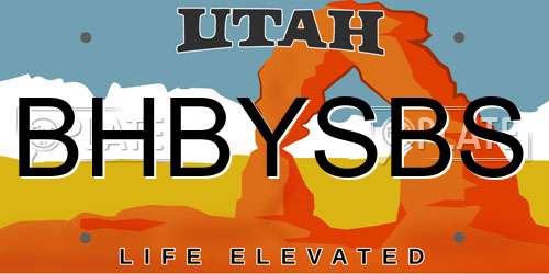 BHBYSBS Utah License Plate