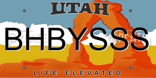 BHBYSSS Utah License Plate