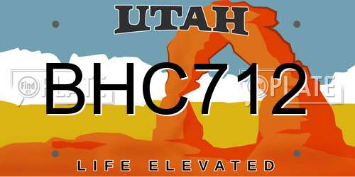 BHC712 Utah License Plate