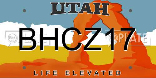 BHCZ17 Utah License Plate