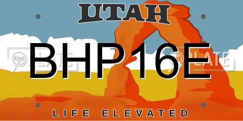BHP16E Utah License Plate