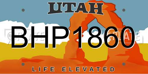 BHP1860 Utah License Plate