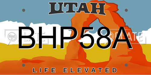BHP58A Utah License Plate