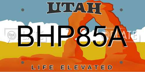 BHP85A Utah License Plate