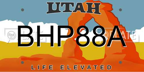 BHP88A Utah License Plate