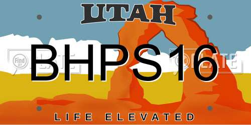 BHPS16 Utah License Plate