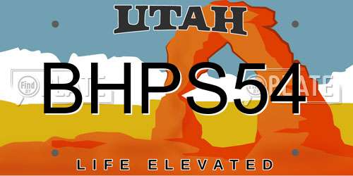 BHPS54 Utah License Plate