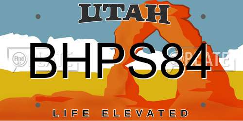 BHPS84 Utah License Plate
